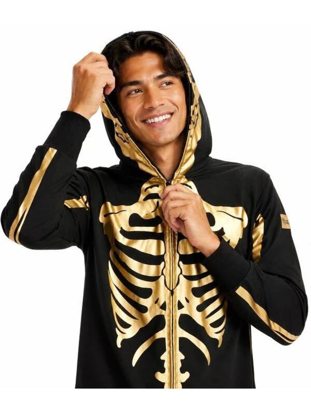 NWT Tipsy Elves Men's Gold Skeleton Costume Size Small - Picture 3 of 11